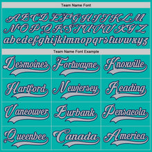 Load image into Gallery viewer, Custom Aqua Gray-Navy Hockey Lace Neck Jersey