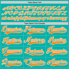 Load image into Gallery viewer, Custom Aqua Bay Orange-White Hockey Lace Neck Jersey