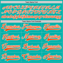 Load image into Gallery viewer, Custom Aqua Orange-White Hockey Lace Neck Jersey