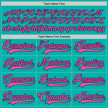 Load image into Gallery viewer, Custom Aqua Pink-Navy Hockey Lace Neck Jersey