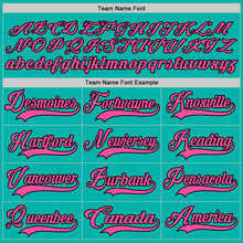 Load image into Gallery viewer, Custom Aqua Pink-Black Hockey Lace Neck Jersey