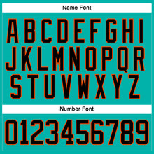 Load image into Gallery viewer, Custom Aqua Black-Orange Hockey Lace Neck Jersey