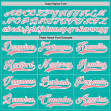 Load image into Gallery viewer, Custom Aqua Medium Pink-White Hockey Lace Neck Jersey