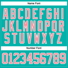 Load image into Gallery viewer, Custom Aqua Medium Pink-White Hockey Lace Neck Jersey