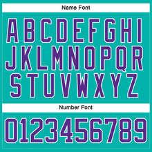 Load image into Gallery viewer, Custom Aqua Purple-White Hockey Lace Neck Jersey