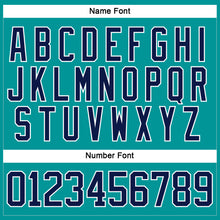 Load image into Gallery viewer, Custom Aqua Navy-White Hockey Jersey