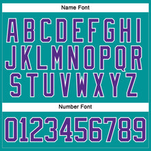 Load image into Gallery viewer, Custom Aqua Purple-White Hockey Jersey