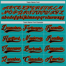 Load image into Gallery viewer, Custom Aqua Black-Orange Hockey Jersey