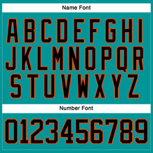 Load image into Gallery viewer, Custom Aqua Black-Orange Hockey Jersey