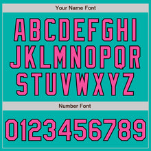 Load image into Gallery viewer, Custom Aqua Pink-Black Authentic Baseball Jersey