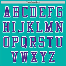 Load image into Gallery viewer, Custom Aqua Purple-White Authentic Baseball Jersey