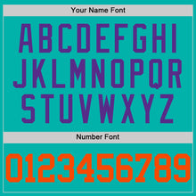 Load image into Gallery viewer, Custom Aqua Orange-Purple Authentic Basketball Jersey