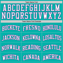 Load image into Gallery viewer, Custom Aqua White-Purple Authentic Basketball Jersey