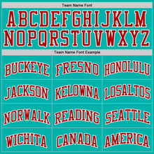 Load image into Gallery viewer, Custom Aqua Red-White Authentic Basketball Jersey