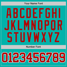 Load image into Gallery viewer, Custom Aqua Red-White Authentic Basketball Jersey