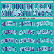Load image into Gallery viewer, Custom Aqua Purple-White Authentic Basketball Jersey