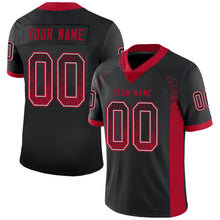 Load image into Gallery viewer, Custom Black Red-Gray Drift Fashion Football Jersey