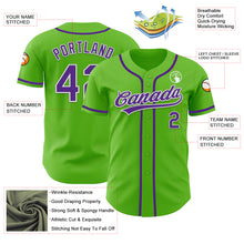 Load image into Gallery viewer, Custom Aurora Green Purple-White Authentic Baseball Jersey
