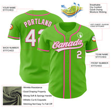 Load image into Gallery viewer, Custom Aurora Green White-Pink Authentic Baseball Jersey