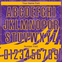 Load image into Gallery viewer, Custom Purple Gold Wind Shapes Round Neck Sublimation Basketball Suit Jersey