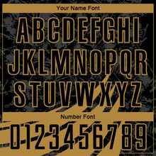 Load image into Gallery viewer, Custom Black Old Gold Wind Shapes Round Neck Sublimation Basketball Suit Jersey