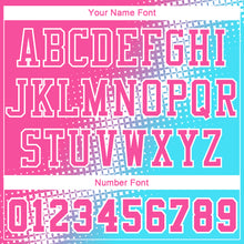 Load image into Gallery viewer, Custom Sky Blue Pink-White Gradient Two Tone Diamond Shape Round Neck Sublimation Basketball Suit Jersey