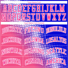 Load image into Gallery viewer, Custom Pink Royal-White Gradient Two Tone Diamond Shape Round Neck Sublimation Basketball Suit Jersey