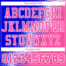 Load image into Gallery viewer, Custom Pink Royal-White Gradient Two Tone Diamond Shape Round Neck Sublimation Basketball Suit Jersey