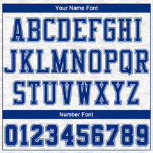 Load image into Gallery viewer, Custom White Royal Color Block Round Neck Sublimation Basketball Suit Jersey