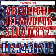 Load image into Gallery viewer, Custom White Royal-Red American Flag Fashion Round Neck Sublimation Basketball Suit Jersey