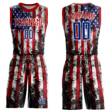 Load image into Gallery viewer, Custom White Royal-Red American Flag Fashion Round Neck Sublimation Basketball Suit Jersey