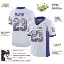 Load image into Gallery viewer, Custom White Purple-Old Gold Drift Fashion Football Jersey