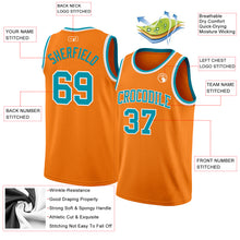 Load image into Gallery viewer, Custom Bay Orange Teal-White Authentic Basketball Jersey