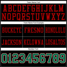 Load image into Gallery viewer, Custom Black Kelly Green-Red Authentic Football Jersey