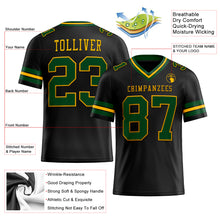 Load image into Gallery viewer, Custom Black Green-Gold Authentic Football Jersey