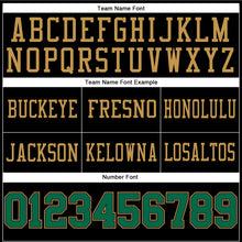 Load image into Gallery viewer, Custom Black Kelly Green-Old Gold Authentic Football Jersey