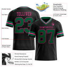 Load image into Gallery viewer, Custom Black Kelly Green-Pink Authentic Football Jersey