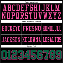 Load image into Gallery viewer, Custom Black Kelly Green-Pink Authentic Football Jersey