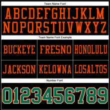 Load image into Gallery viewer, Custom Black Kelly Green-Orange Authentic Football Jersey