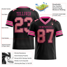 Load image into Gallery viewer, Custom Black Medium Pink-Pink Authentic Football Jersey
