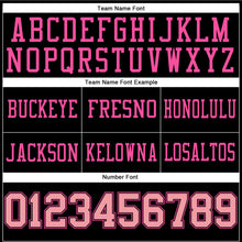 Load image into Gallery viewer, Custom Black Medium Pink-Pink Authentic Football Jersey