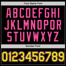 Load image into Gallery viewer, Custom Black Pink Pinstripe Neon Yellow Authentic Sleeveless Baseball Jersey