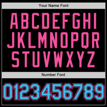 Load image into Gallery viewer, Custom Black Sky Blue-Pink Authentic Sleeveless Baseball Jersey