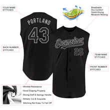 Load image into Gallery viewer, Custom Black Gray Authentic Sleeveless Baseball Jersey