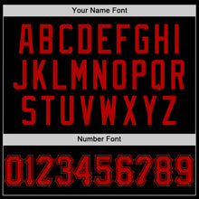 Load image into Gallery viewer, Custom Black Red Mesh Authentic Throwback Baseball Jersey