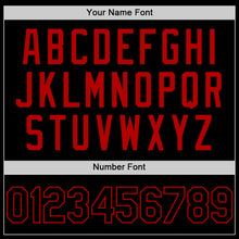 Load image into Gallery viewer, Custom Black Red Mesh Authentic Throwback Baseball Jersey