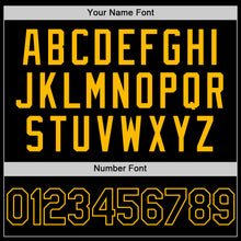 Load image into Gallery viewer, Custom Black Gold Mesh Authentic Throwback Baseball Jersey