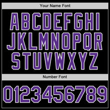 Load image into Gallery viewer, Custom Black Purple-White Mesh Authentic Throwback Baseball Jersey