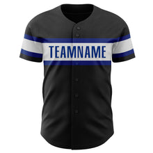 Load image into Gallery viewer, Custom Black Royal-White Authentic Baseball Jersey