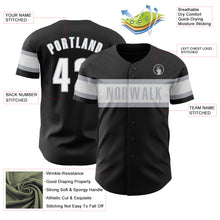 Load image into Gallery viewer, Custom Black White-Gray Authentic Baseball Jersey